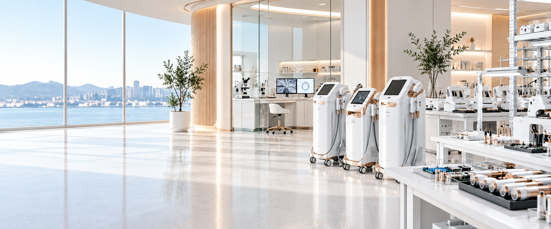 Bright professional beauty equipment development and quality-control environment